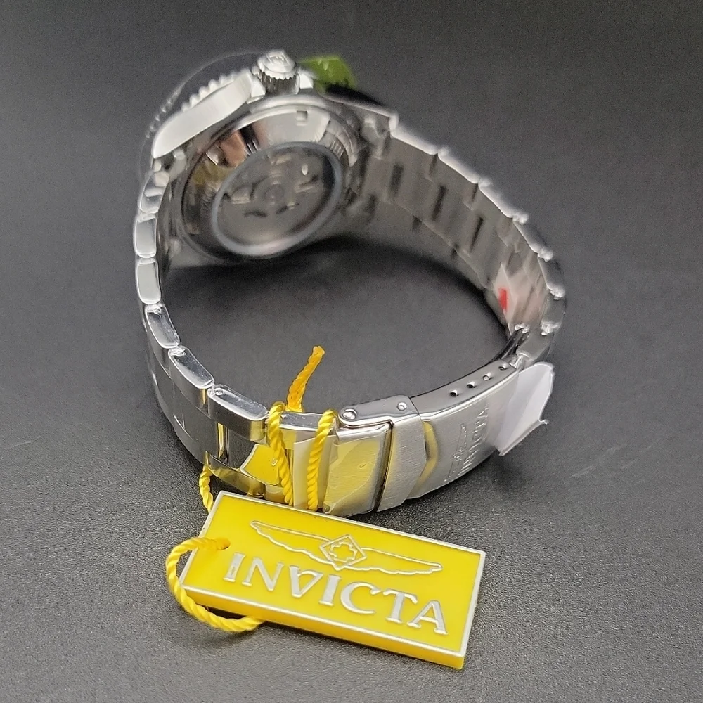 NWT Invicta 89260D Silver and Black Stainless Steel Mens Automatic Dive Watch